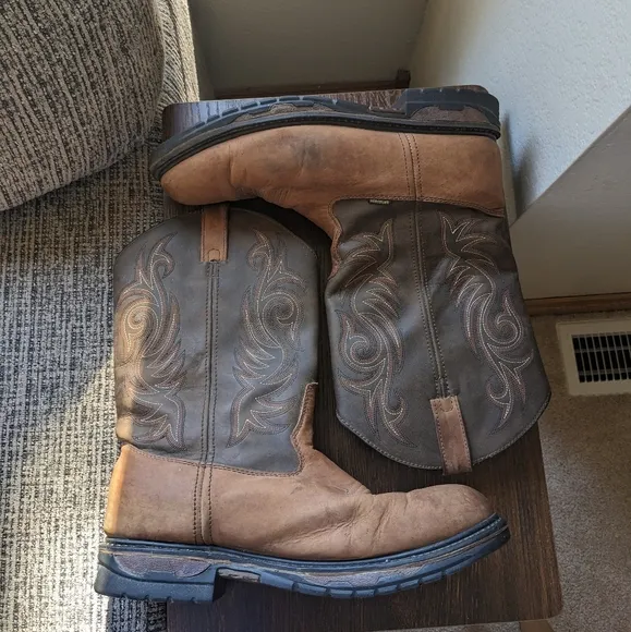 Laredo Sullivan Distress Tan Leather Waterproof Western Work Boots