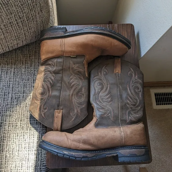 Laredo Sullivan Distress Tan Leather Waterproof Western Work Boots