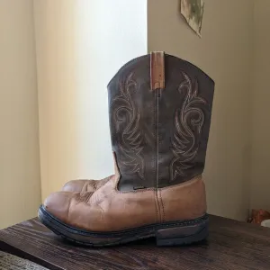 Laredo Sullivan Distress Tan Leather Waterproof Western Work Boots