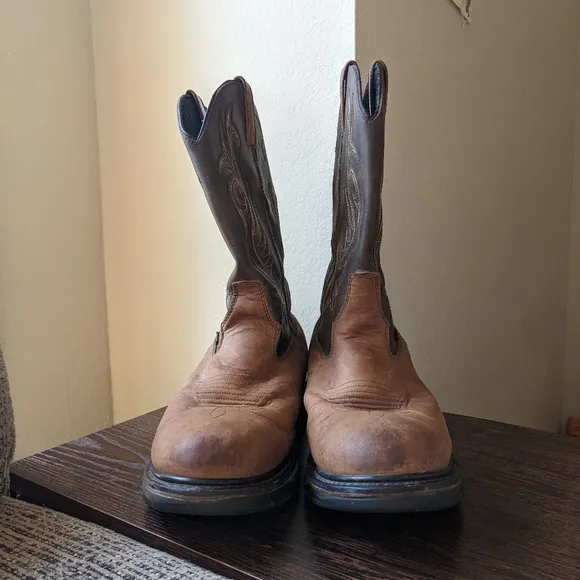 Laredo Sullivan Distress Tan Leather Waterproof Western Work Boots