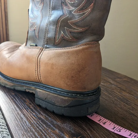 Laredo Sullivan Distress Tan Leather Waterproof Western Work Boots