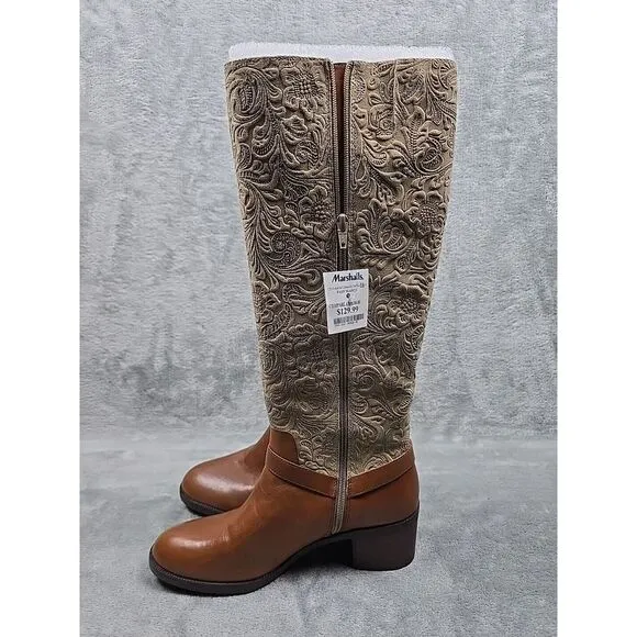 Lauren Ralph Lauren Cristine Tall Boots Womens 10B Tan Brown Curly Shearling