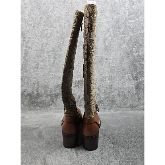 Lauren Ralph Lauren Cristine Tall Boots Womens 10B Tan Brown Curly Shearling
