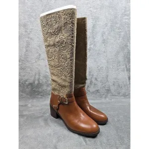 Lauren Ralph Lauren Cristine Tall Boots Womens 10B Tan Brown Curly Shearling