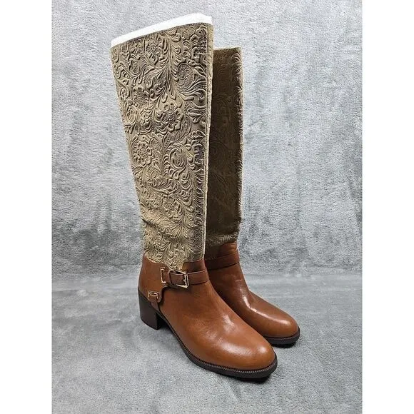 Lauren Ralph Lauren Cristine Tall Boots Womens 10B Tan Brown Curly Shearling