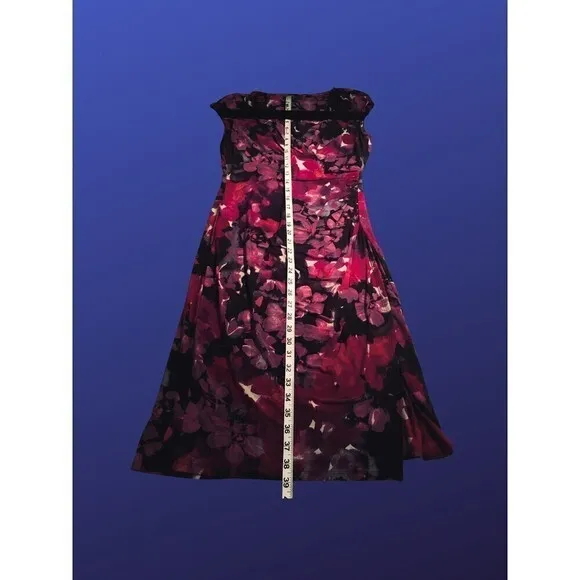 LAUREN RALPH LAUREN Empire Ruched Dress, PURPLE/PINK FLORAL, Size 8, NWOT