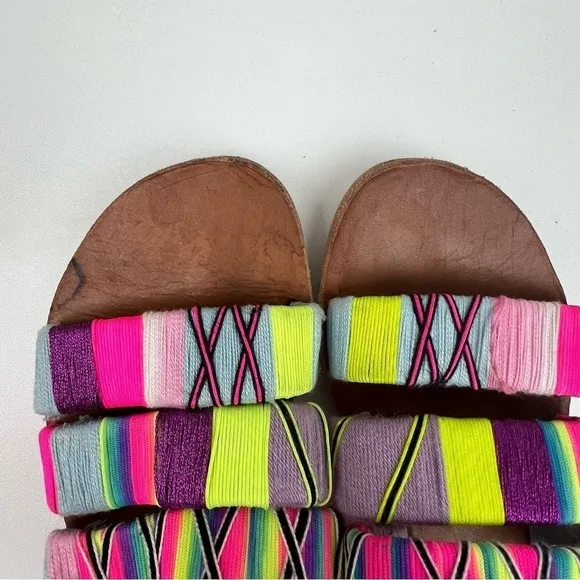 Le Pom Pom Hand Wrapped Bridget 3 Strand Sandals Sz EU36 US 5