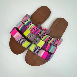 Le Pom Pom Hand Wrapped Bridget 3 Strand Sandals Sz EU36 US 5