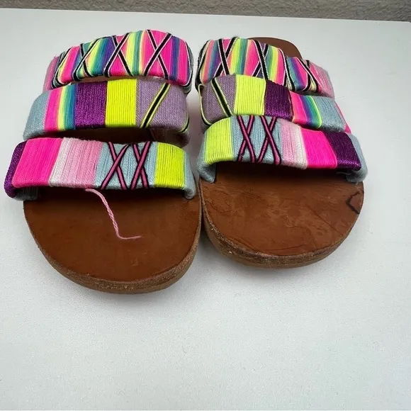 Le Pom Pom Hand Wrapped Bridget 3 Strand Sandals Sz EU36 US 5
