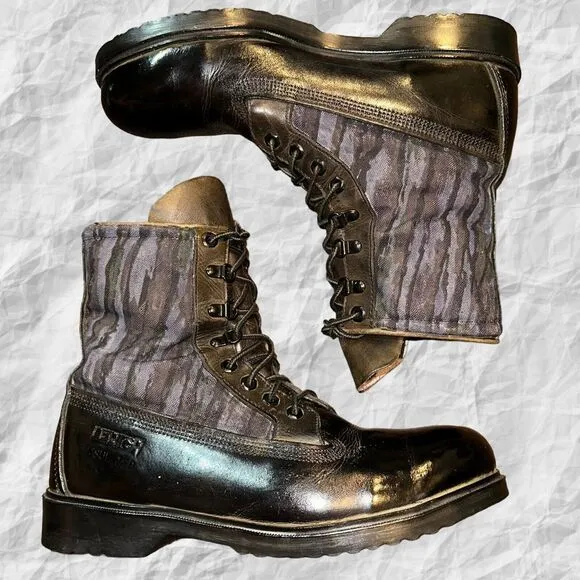Lehigh 9D Gore-Tex Black Oil Resistant Steel Toed Leather Work Boots‎ 7&quot;  USA
