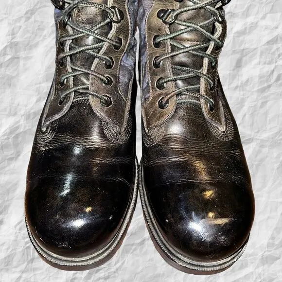 Lehigh 9D Gore-Tex Black Oil Resistant Steel Toed Leather Work Boots‎ 7&quot;  USA