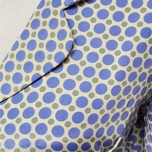 Leslie Fay 1980s Vtg maxi dress blue polka dot w/ short sleeves Summer Flowy