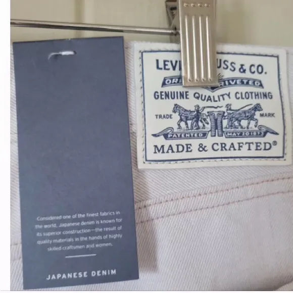 LEVI'S MADE &amp; CRAFTED Column Japanese denim jeans creme high waist Straight 34”