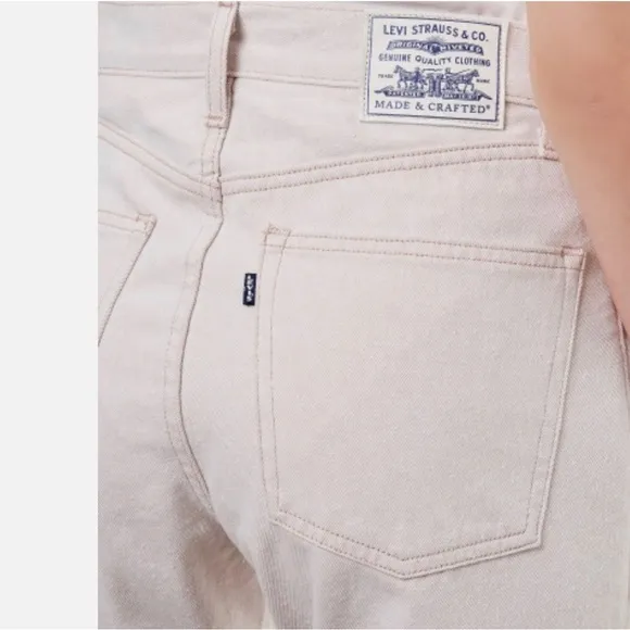 LEVI'S MADE &amp; CRAFTED Column Japanese denim jeans creme high waist Straight 34”