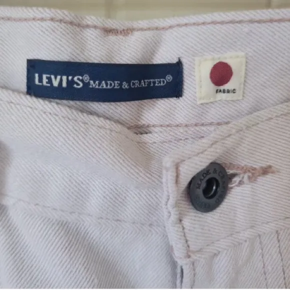 LEVI'S MADE &amp; CRAFTED Column Japanese denim jeans creme high waist Straight 34”
