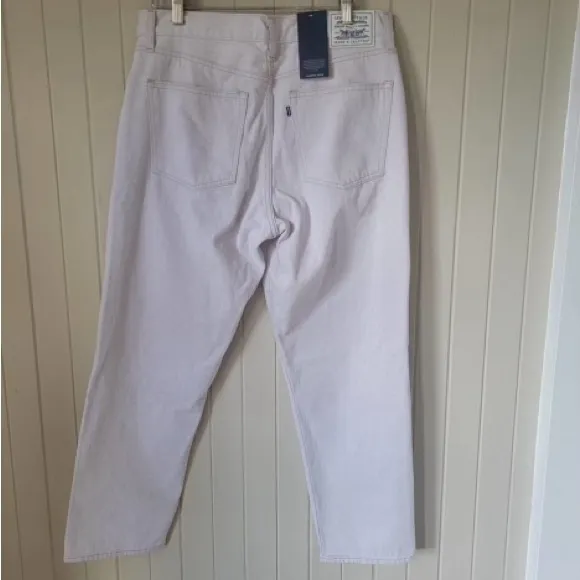 LEVI'S MADE &amp; CRAFTED Column Japanese denim jeans creme high waist Straight 34”