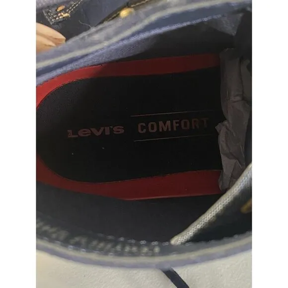 Levis Men's Sheffield‎ Ankle Casual/Work Boots Blue Chambray Suede Lace Up SZ 10