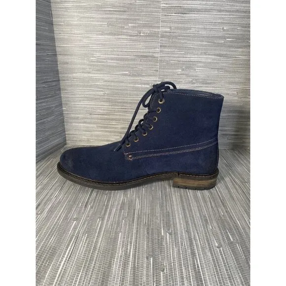 Levis Men's Sheffield‎ Ankle Casual/Work Boots Blue Chambray Suede Lace Up SZ 10