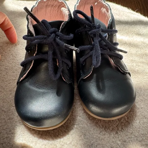 Like new Jacadi Baby girl first ankle boots navy size 20