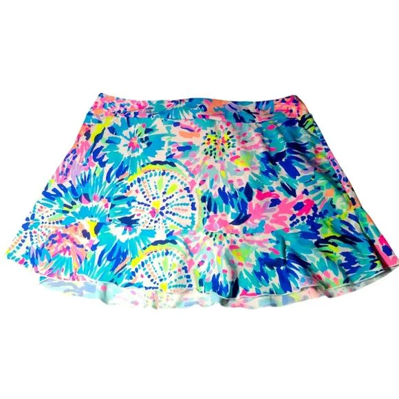 Lilly Pulitzer Luxletic Sierra Skort Multi Dive In HTF Size XL