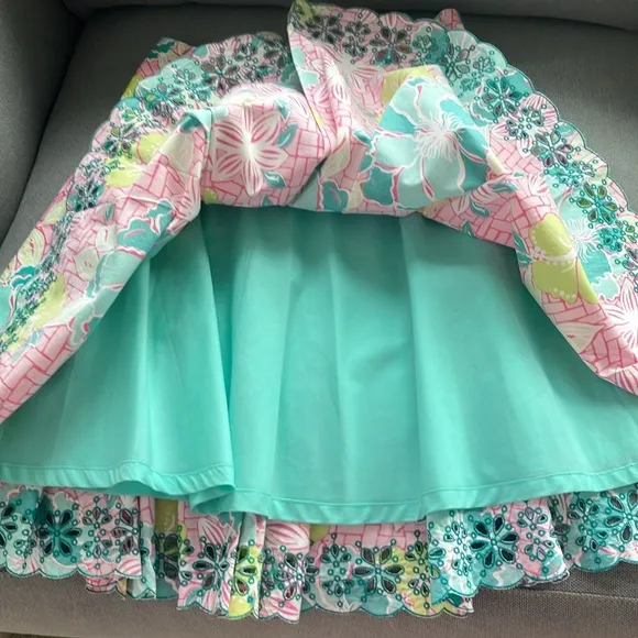 Lilly Pulitzer size 4 vintage white label eyelets Ingrid pleated A line skirt