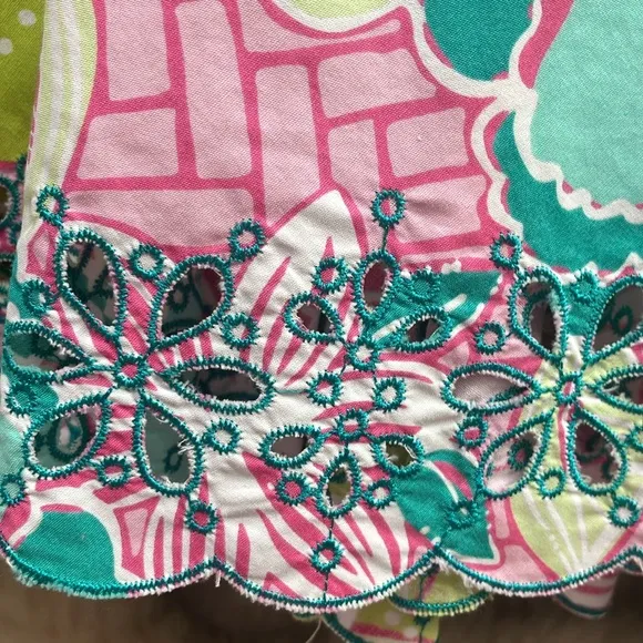 Lilly Pulitzer size 4 vintage white label eyelets Ingrid pleated A line skirt