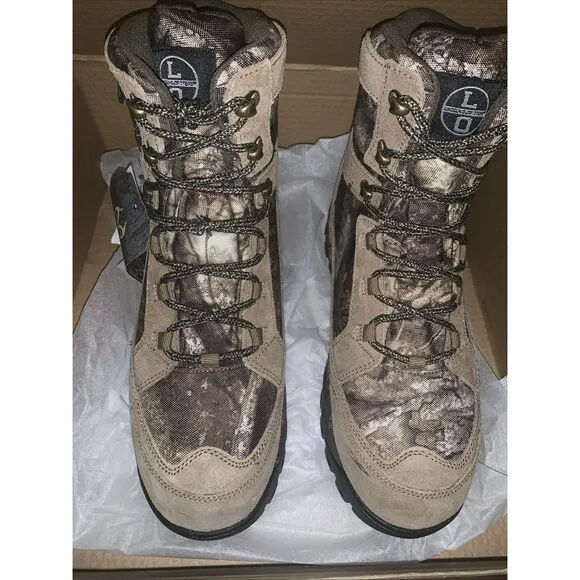 Lincoln Outfitter Mens Size 9 Wide Boots Grizzly Leather Camo Nylon Real‎ tree