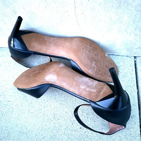 LINEA PAOLO black heels sandals leather Strappy stilettos women’s 13 Nordstrom