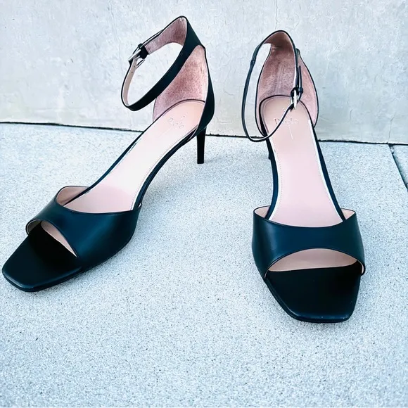 LINEA PAOLO black heels sandals leather Strappy stilettos women’s 13 Nordstrom