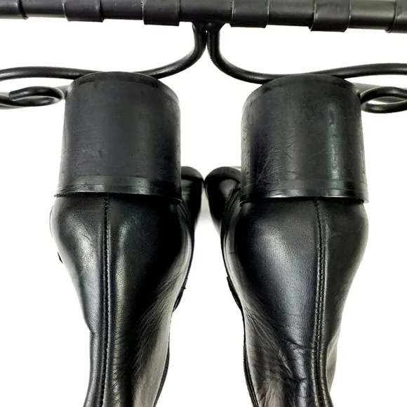L.K. Bennett Hollie 48465 Black Leather Heeled Ankle Boots Womens Size 36/US 5
