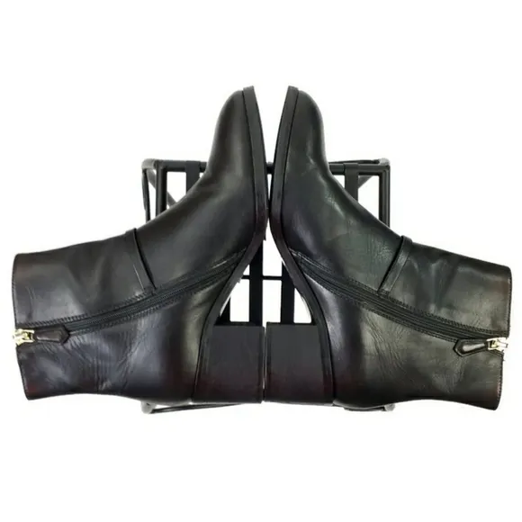 L.K. Bennett Hollie 48465 Black Leather Heeled Ankle Boots Womens Size 36/US 5