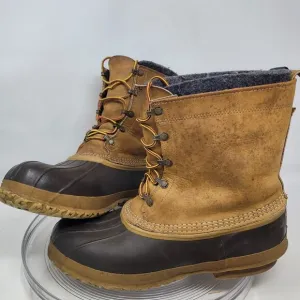 LL Bean Boots VTG Leather Mens 12M Duck Hunting Lace W Liners, Made in Maine USA