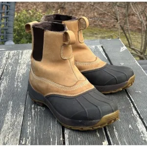 LL Bean Brown Leather Pull on Storm Chasers Duck Boots Mens Size 10 Medium