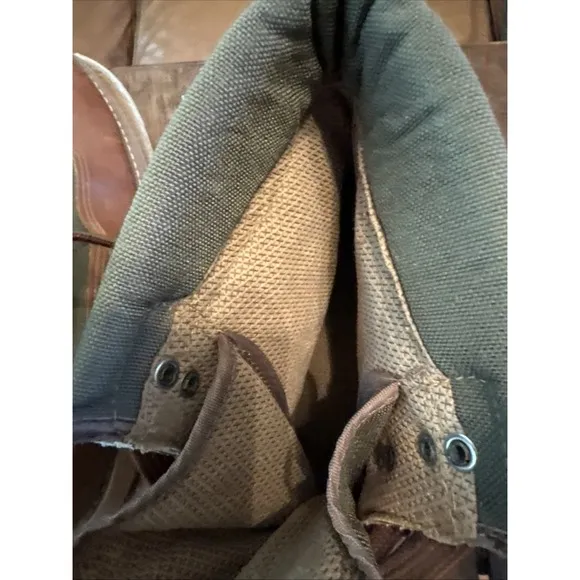 L.L. Bean Fly Fishing Wading Boots Men's Size 12 Vintage Brown &amp; Green And Bag