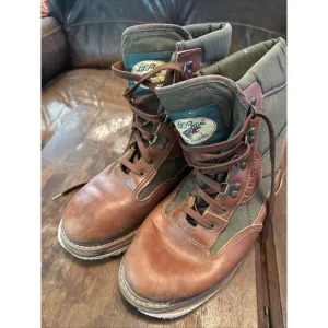 L.L. Bean Fly Fishing Wading Boots Men's Size 12 Vintage Brown &amp; Green And Bag