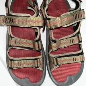L.L. Bean Red and Olive Sandals