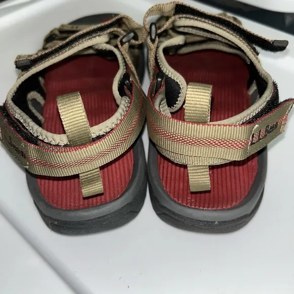 L.L. Bean Red and Olive Sandals