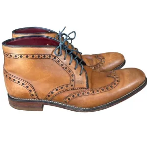 Loake Men’s UK 8.5 US 9.5 Errington Tan Brown Leather Ankle Brogues Boots Shoes