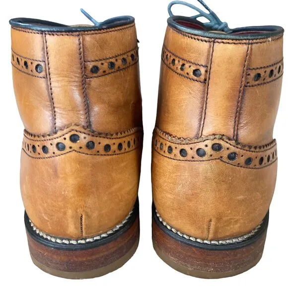 Loake Men’s UK 8.5 US 9.5 Errington Tan Brown Leather Ankle Brogues Boots Shoes