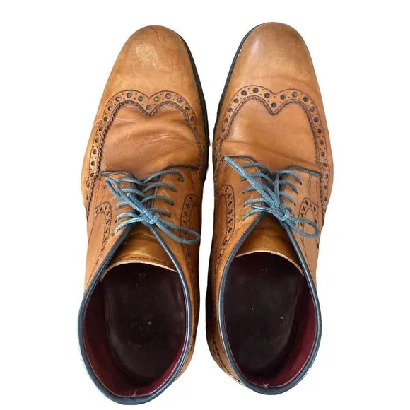 Loake Men’s UK 8.5 US 9.5 Errington Tan Brown Leather Ankle Brogues Boots Shoes
