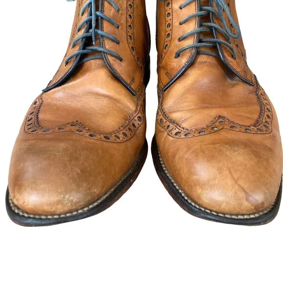 Loake Men’s UK 8.5 US 9.5 Errington Tan Brown Leather Ankle Brogues Boots Shoes