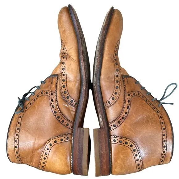 Loake Men’s UK 8.5 US 9.5 Errington Tan Brown Leather Ankle Brogues Boots Shoes