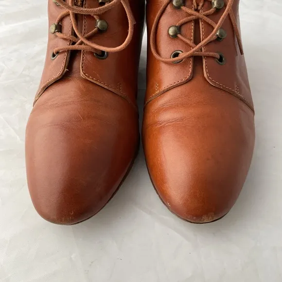 Loeffler Randall Brown Ankle Boots with Lace-Up Design