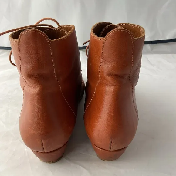 Loeffler Randall Brown Ankle Boots with Lace-Up Design