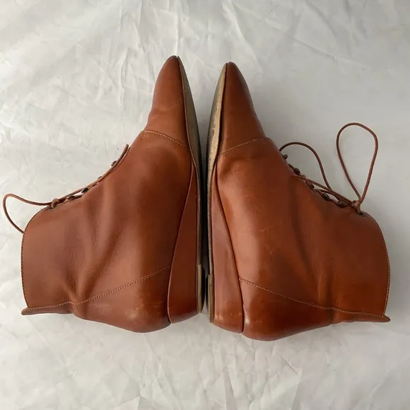 Loeffler Randall Brown Ankle Boots with Lace-Up Design
