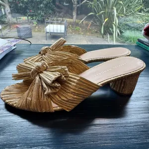 Loeffler Randall Emilia Knot Slide in Gold