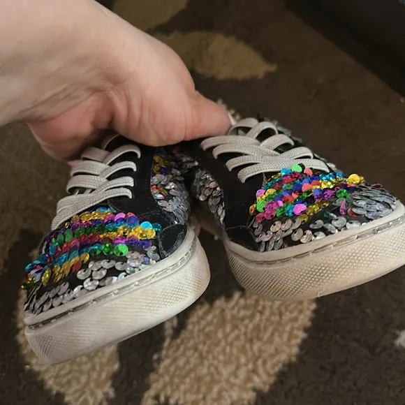 Lola &amp; The Boys Flippy Sequin Embellished Sneakers Size 30 (12)
