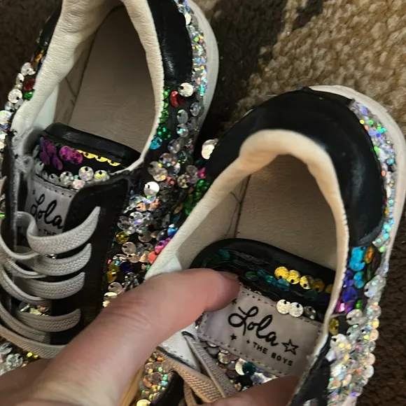 Lola &amp; The Boys Flippy Sequin Embellished Sneakers Size 30 (12)