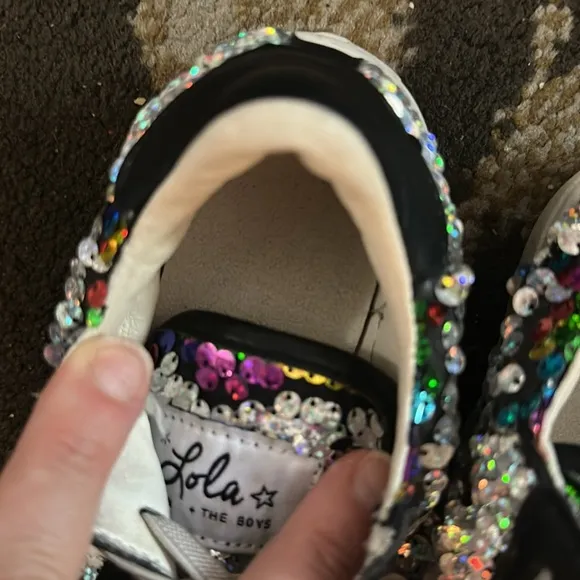 Lola &amp; The Boys Flippy Sequin Embellished Sneakers Size 30 (12)