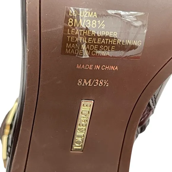 Louise et Cie Uzma Bootie Brown Leather Women’s Size 8 Block Heel